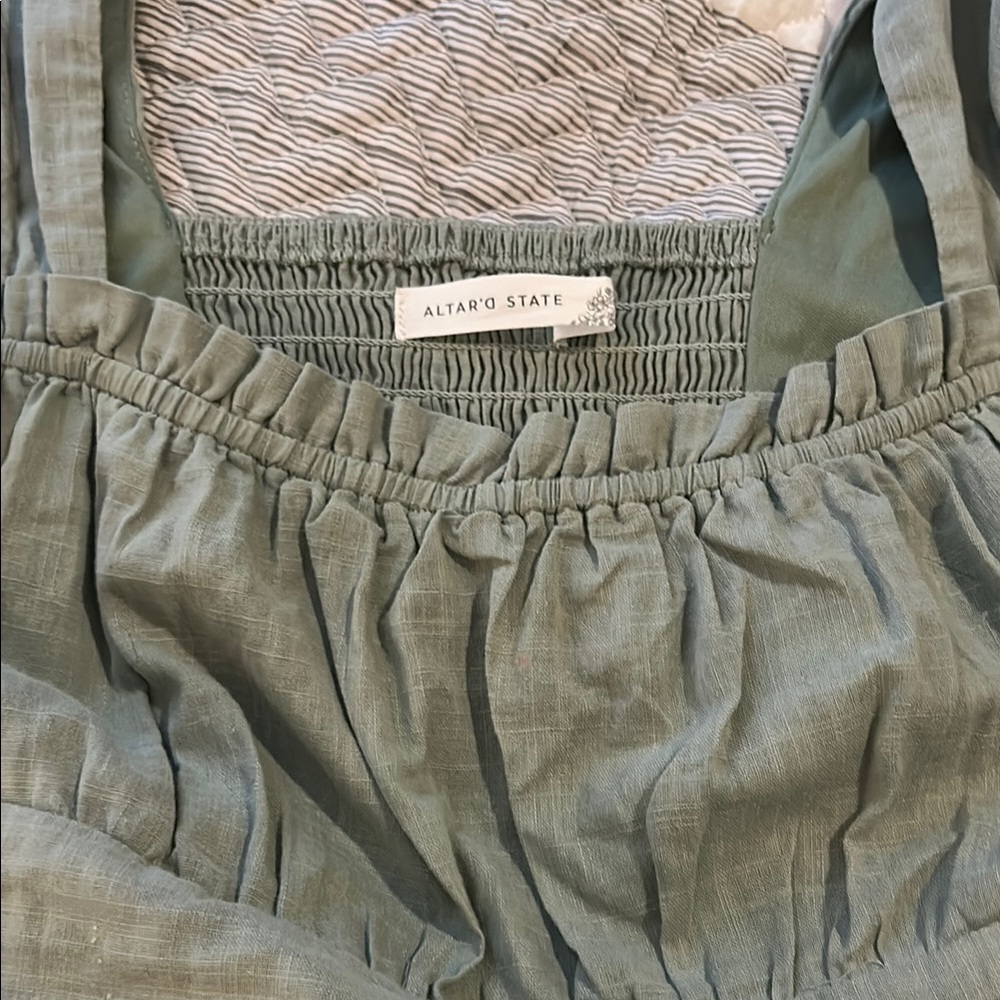 Altar'd State Green Tiered Ruffled Sundress - Picture 2 of 3